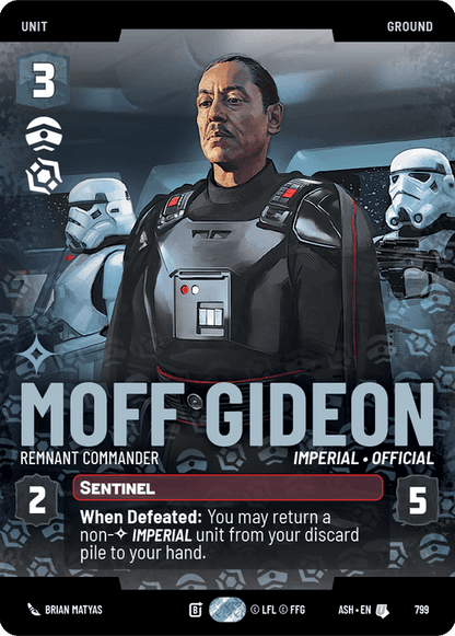 Moff Gideon - Remnant Commander (ASH) Uncommon Star Wars Unlimited Fantasy Flight Games Prestige Non-Foil