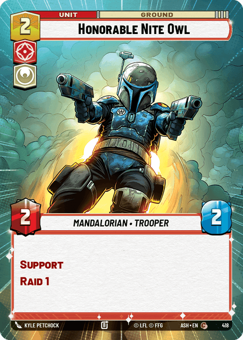 Honorable Nite Owl (ASH) Common Star Wars Unlimited Fantasy Flight Games Hyperspace Non-Foil