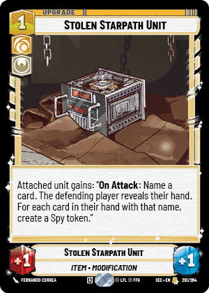 Stolen Starpath Unit (SEC) Rare Fantasy Flight Games