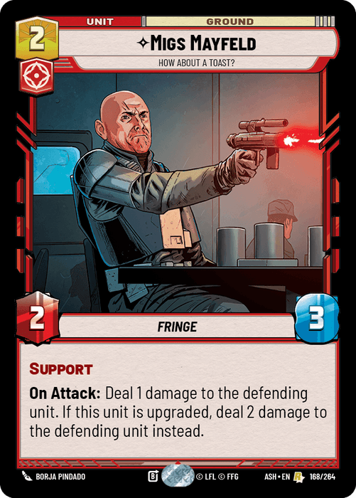 Migs Mayfeld - How About a Toast? (ASH) Rare Star Wars Unlimited Fantasy Flight Games Standard Non-Foil