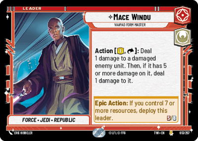 Mace Windu - Vaapad For Master (TWI) Rare Star Wars Unlimited Fantasy Flight Games Standard Non-Foil 