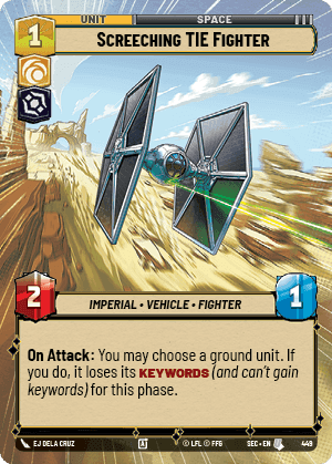 Screeching TIE Fighter (SEC) Uncommon Fantasy Flight Games
