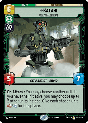 Kalani - Analytical General (TWI) Rare Star Wars Unlimited Fantasy Flight Games Standard Non-Foil 