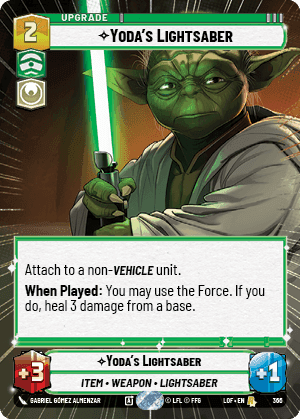 Yoda's Lightsaber (LOF) Rare Fantasy Flight Games Hyperspace Non-Foil