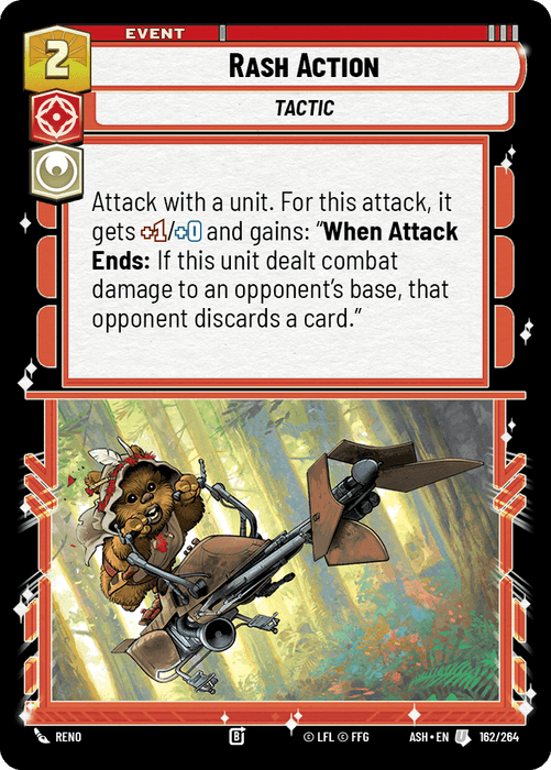 Rash Action (ASH) Uncommon Star Wars Unlimited Fantasy Flight Games Standard Non-Foil