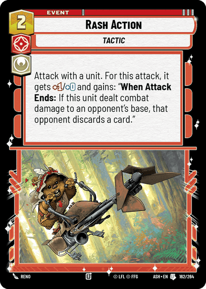Rash Action (ASH) Uncommon Star Wars Unlimited Fantasy Flight Games Standard Non-Foil