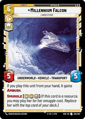 Millennium Falcon - Lando's Pride (SHD) Uncommon Star Wars Unlimited Fantasy Flight Games Standard Non-Foil 