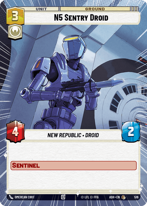 N5 Sentry Droid (ASH) Common Star Wars Unlimited Fantasy Flight Games Hyperspace Non-Foil
