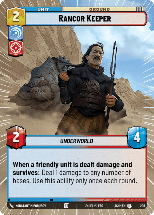 Rancor Keeper (ASH) Uncommon Star Wars Unlimited Fantasy Flight Games Hyperspace Non-Foil