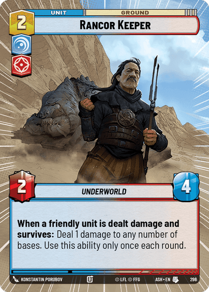 Rancor Keeper (ASH) Uncommon Star Wars Unlimited Fantasy Flight Games Hyperspace Non-Foil