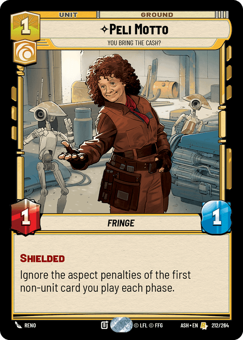 Peli Motto - You Bring the Cash? (ASH) Rare Star Wars Unlimited Fantasy Flight Games Standard Non-Foil