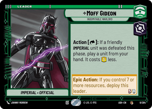 Moff Gideon - Indomitable Warlord (ASH) Common Star Wars Unlimited Fantasy Flight Games Standard Non-Foil