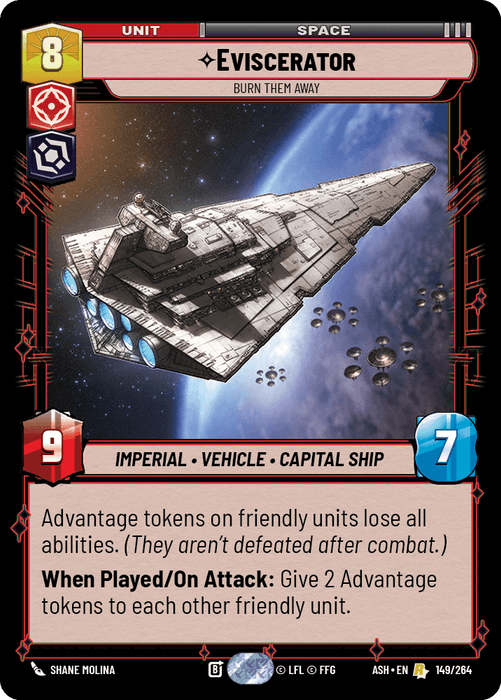 Eviscerator - Burn Them Away (ASH) Rare Star Wars Unlimited Fantasy Flight Games Standard Non-Foil