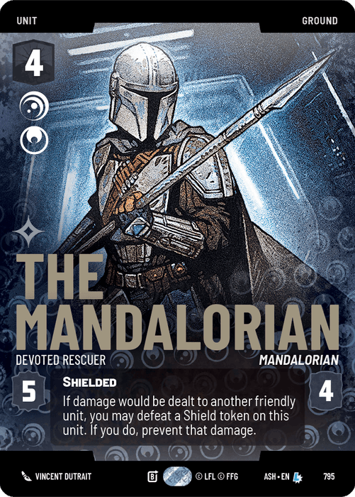 The Mandalorian - Devoted Rescuer (ASH) Legendary Star Wars Unlimited Fantasy Flight Games Prestige Non-Foil