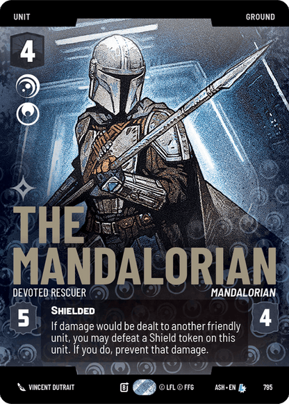 The Mandalorian - Devoted Rescuer (ASH) Legendary Star Wars Unlimited Fantasy Flight Games Prestige Non-Foil