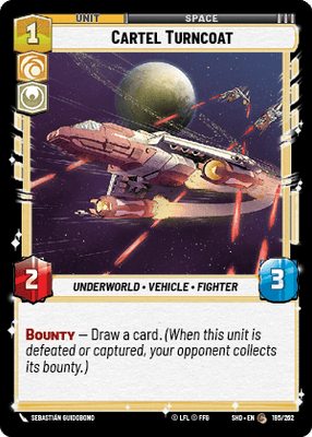 Cartel Turncoat (SHD) Common Star Wars Unlimited Fantasy Flight Games Standard Non-Foil 