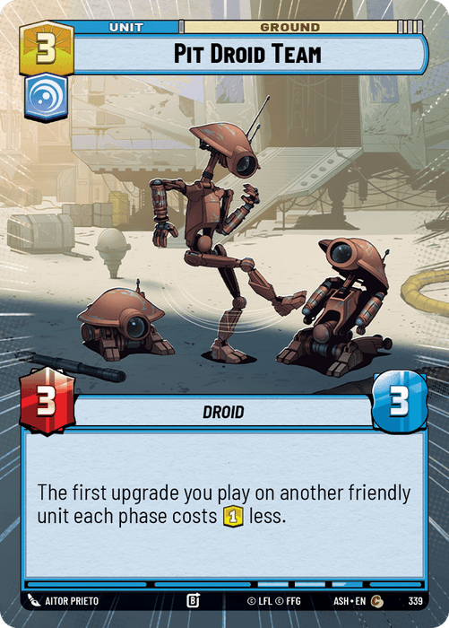 Pit Droid Team (ASH) Common Star Wars Unlimited Fantasy Flight Games Hyperspace Non-Foil