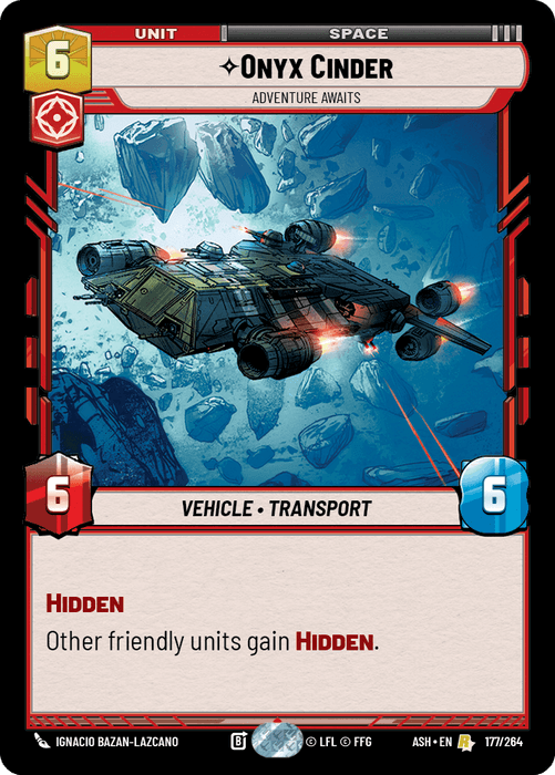 Onyx Cinder - Adventure Awaits (ASH) Rare Star Wars Unlimited Fantasy Flight Games Standard Non-Foil