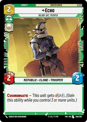 Echo - Valiant ARC Trooper (TWI) Uncommon Star Wars Unlimited Fantasy Flight Games Standard Non-Foil 