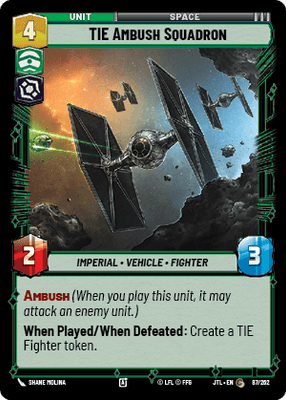 TIE Ambush Squadron (JTL) Common Fantasy Flight Games Standard Non-Foil