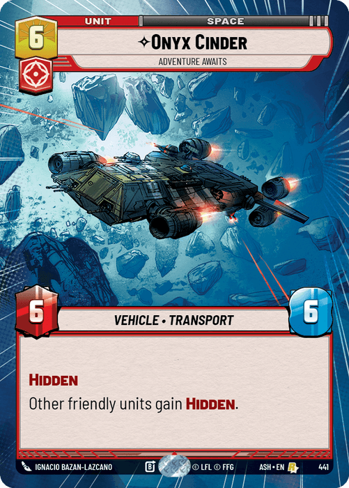 Onyx Cinder - Adventure Awaits (ASH) Rare Star Wars Unlimited Fantasy Flight Games Hyperspace Non-Foil