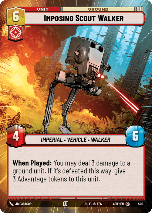 Imposing Scout Walker (ASH) Common Star Wars Unlimited Fantasy Flight Games Hyperspace Non-Foil