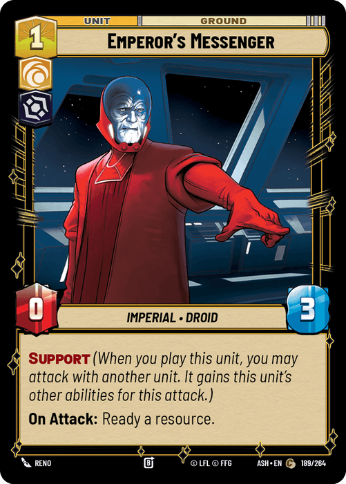 Emperor's Messenger (ASH) Common Star Wars Unlimited Fantasy Flight Games Standard Non-Foil