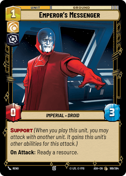 Emperor's Messenger (ASH) Common Star Wars Unlimited Fantasy Flight Games Standard Non-Foil