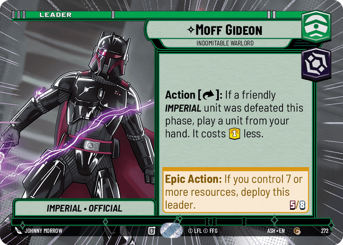 Moff Gideon - Indomitable Warlord (ASH) Common Star Wars Unlimited Fantasy Flight Games Hyperspace Non-Foil