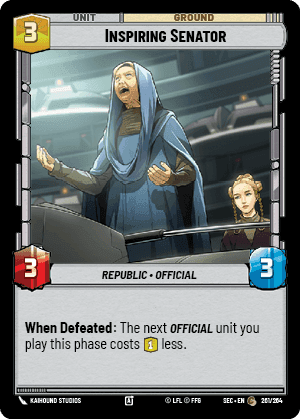 Inspiring Senator (SEC) Common Fantasy Flight Games