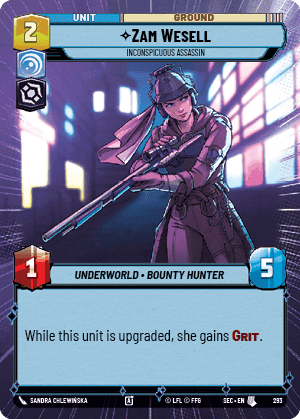 Zam Wesell - Inconspicuous Assassin (SEC) Uncommon Fantasy Flight Games Hyperspace Non-Foil