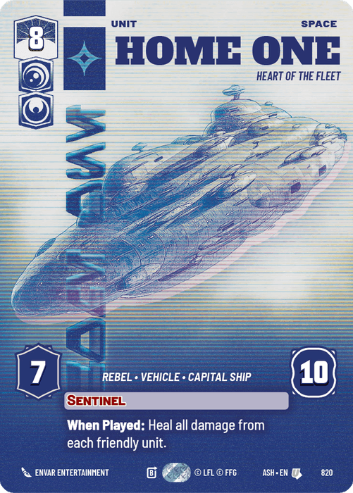 Home One - Heart of the Fleet (ASH) Uncommon Star Wars Unlimited Fantasy Flight Games Prestige Non-Foil