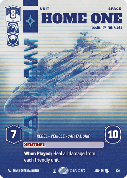Home One - Heart of the Fleet (ASH) Uncommon Star Wars Unlimited Fantasy Flight Games Prestige Non-Foil