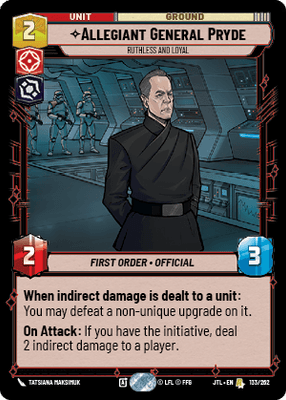 Allegiant General Pryde - Ruthless and Loyal (JTL) Rare Fantasy Flight Games Standard Non-Foil