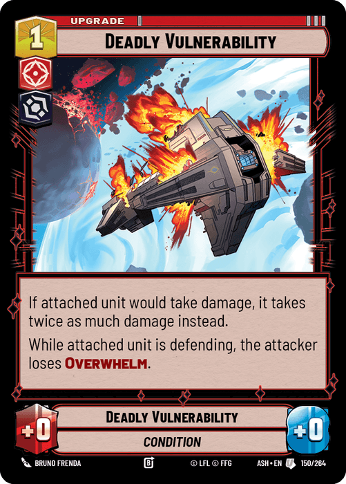 Deadly Vulnerability (ASH) Uncommon Star Wars Unlimited Fantasy Flight Games Standard Non-Foil