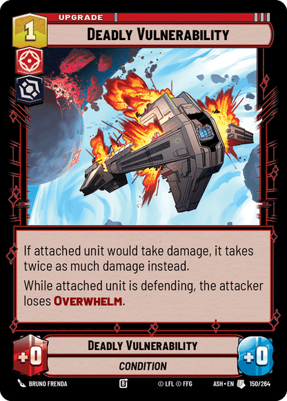 Deadly Vulnerability (ASH) Uncommon Star Wars Unlimited Fantasy Flight Games Standard Non-Foil
