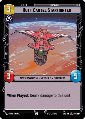 Hutt Cartel Starfighter (SEC) Common Fantasy Flight Games Standard Non-Foil