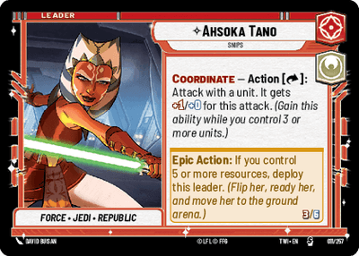 Ahsoka Tano - Snips (TWI) Starter Star Wars Unlimited Fantasy Flight Games Standard Non-Foil 