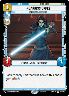 Barriss Offee - Unassuming Apprentice (TWI) Rare Star Wars Unlimited Fantasy Flight Games Standard Non-Foil 