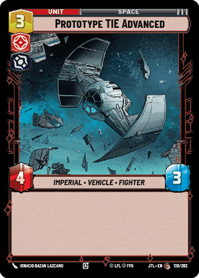 Prototype TIE Advanced (JTL) Common Fantasy Flight Games Standard Non-Foil