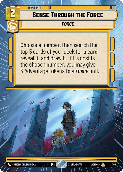 Sense Through the Force (ASH) Rare Star Wars Unlimited Fantasy Flight Games Hyperspace Non-Foil