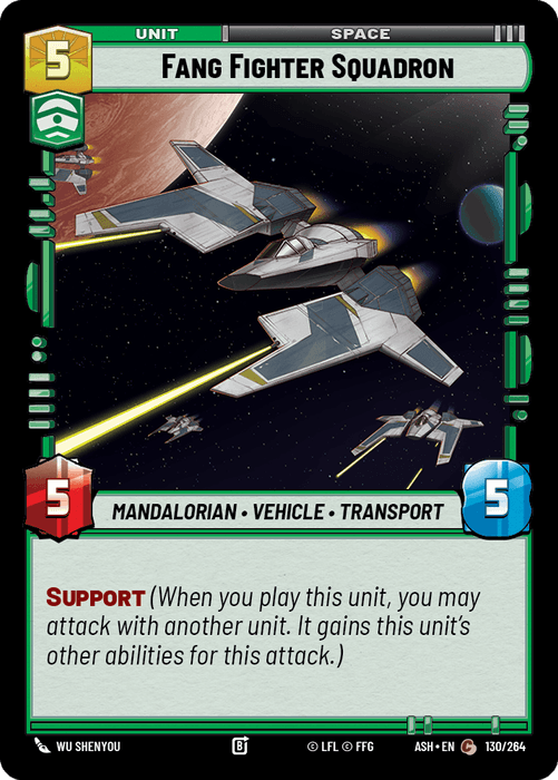 Fang Fighter Squadron (ASH) Common Star Wars Unlimited Fantasy Flight Games Standard Non-Foil