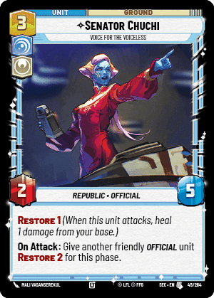 Senator Chuchi - Voice for the Voiceless (SEC) Uncommon Fantasy Flight Games Standard Non-Foil