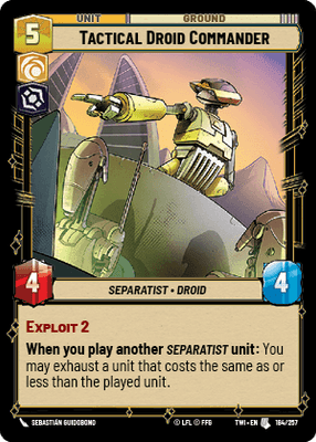Tactical Droid Commander (TWI) Uncommon Star Wars Unlimited Fantasy Flight Games Standard Non-Foil 