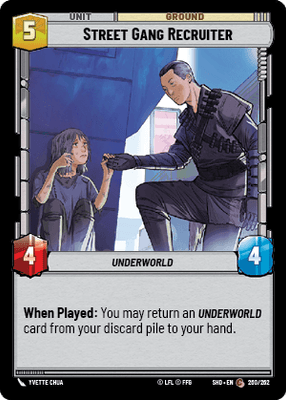 Street Gang Recruiter (SHD) Common Star Wars Unlimited Fantasy Flight Games Standard Non-Foil 