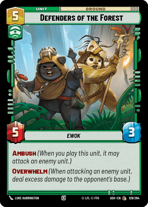 Defenders of the Forest (ASH) Common Star Wars Unlimited Fantasy Flight Games Standard Non-Foil