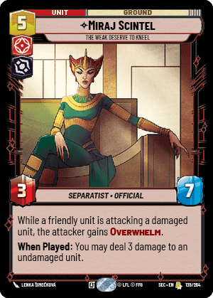 Miraj Scintel - The Weak Deserve to Kneel (SEC) Rare Fantasy Flight Games