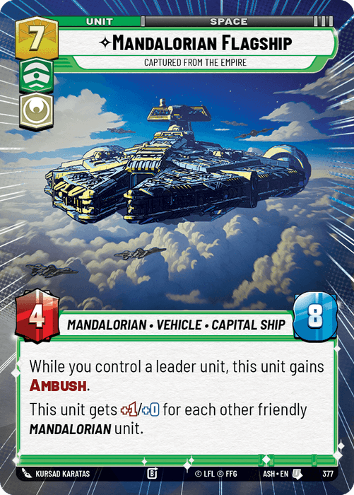 Mandalorian Flagship - Captured from the Empire (ASH) Uncommon Star Wars Unlimited Fantasy Flight Games Hyperspace Non-Foil