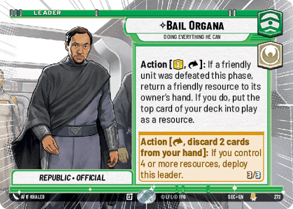 Bail Organa - Doing Everything He Can (SEC) Rare