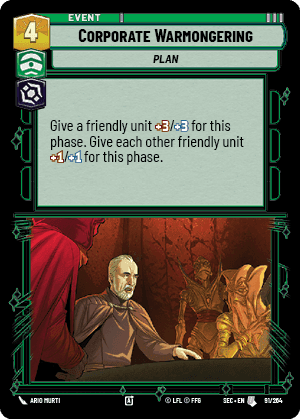 Corporate Warmongering (SEC) Uncommon Fantasy Flight Games